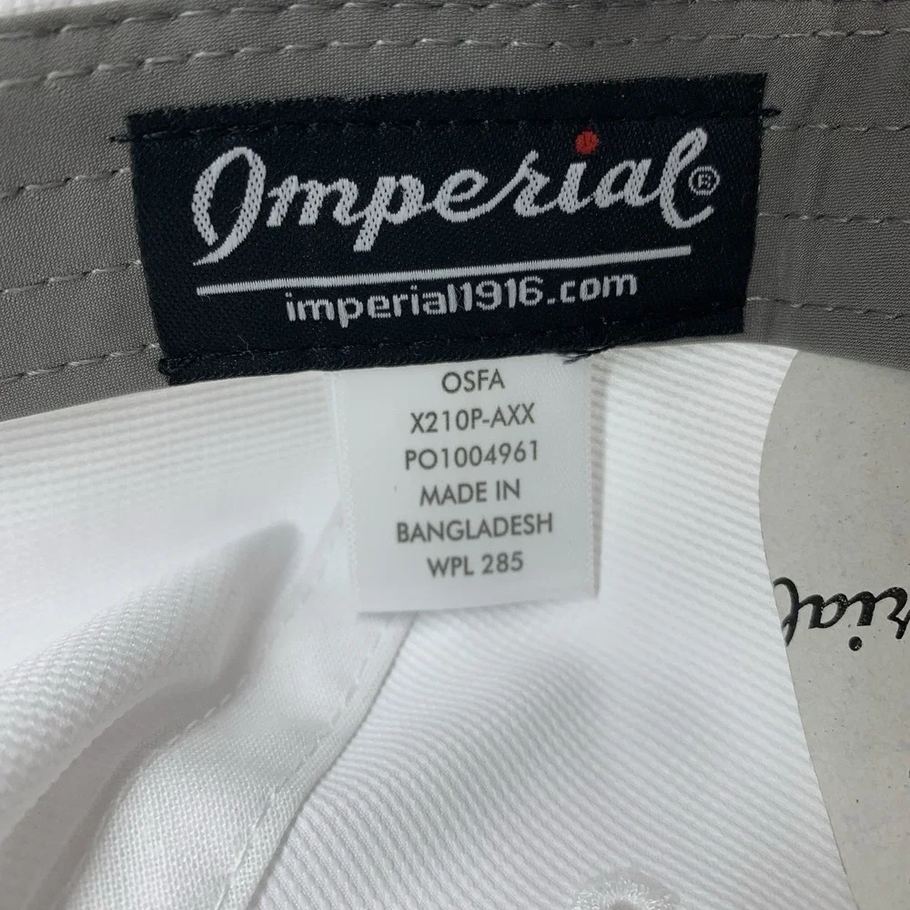 Rocking Chair Hat White Imperial True Fit Adjustable OSFA Baseball Cap NEW